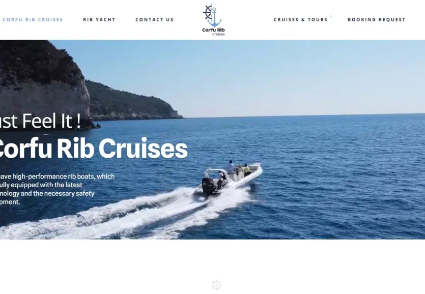 Corfu Rib Cruises, Κατασκευή ιστοσελίδας ενοικίασης yacht (1)