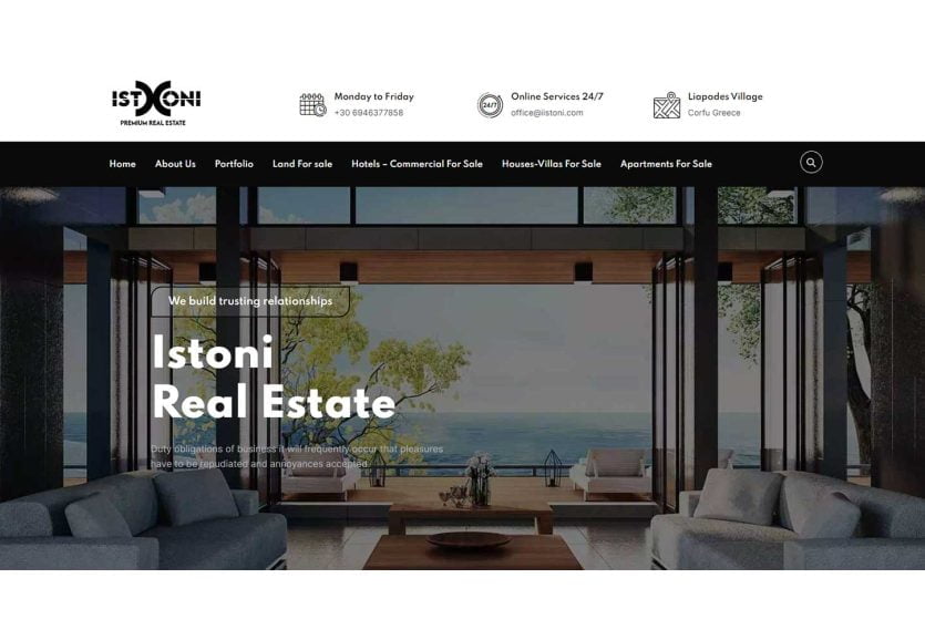 Istoni Real Estate. Δημιουργία Brand, Λογότυπου, Κατασκευή ιστοσελίδας 2