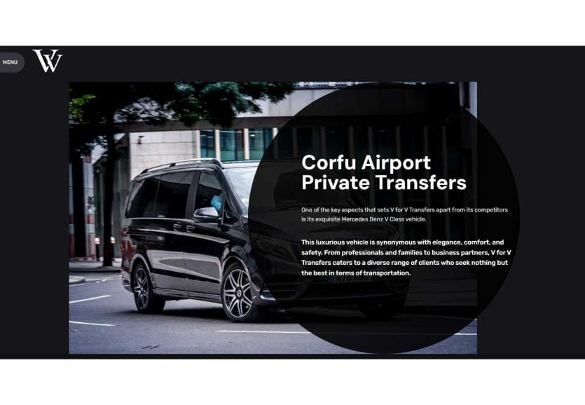 V for V Corfu luxury private transfers, Δημιουργία Brand & Ιστοσελίδας 2