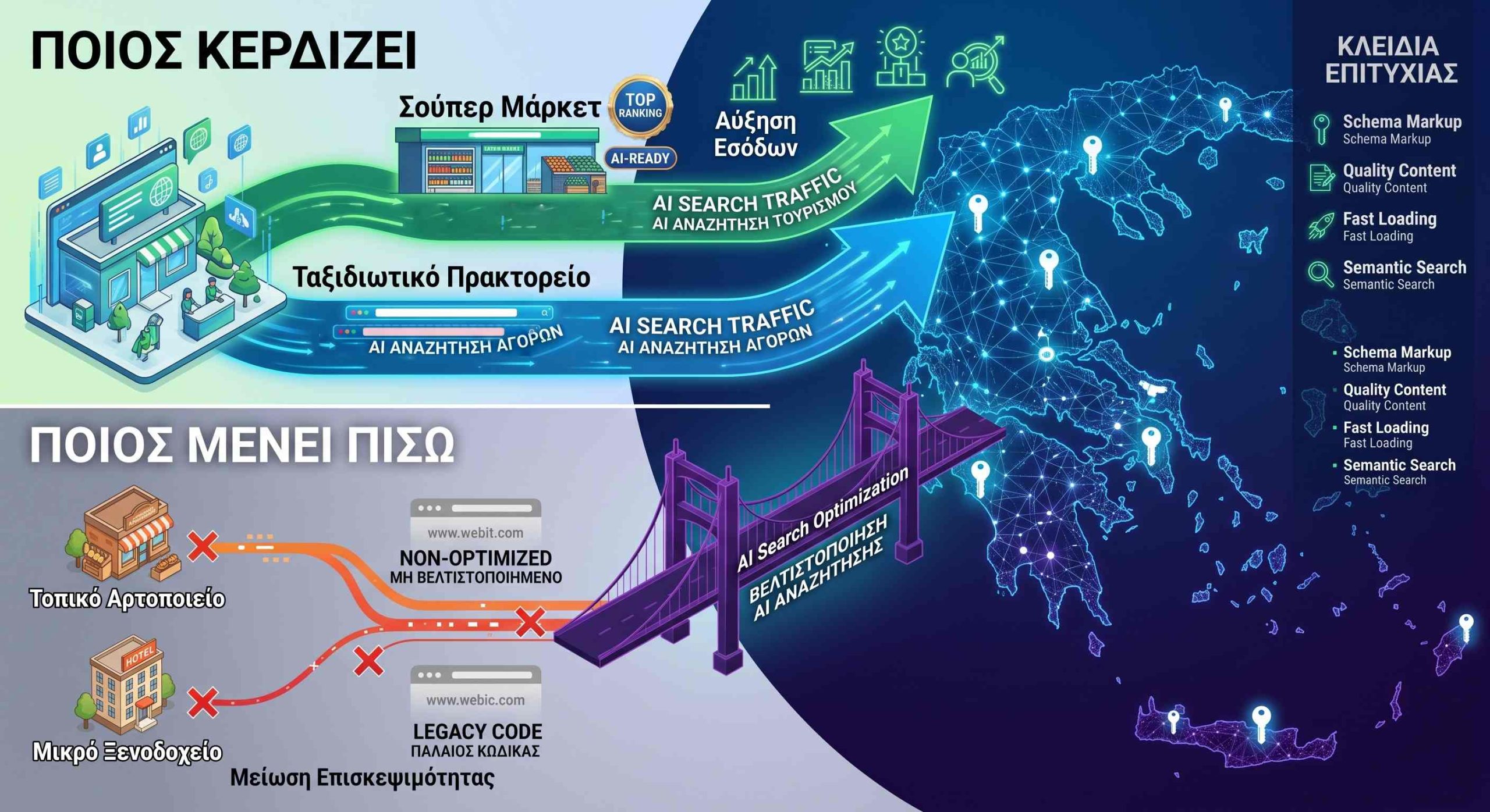 AI Search Optimization στην Ελλάδα: ποιος κερδίζει και ποιος μένει πίσω
