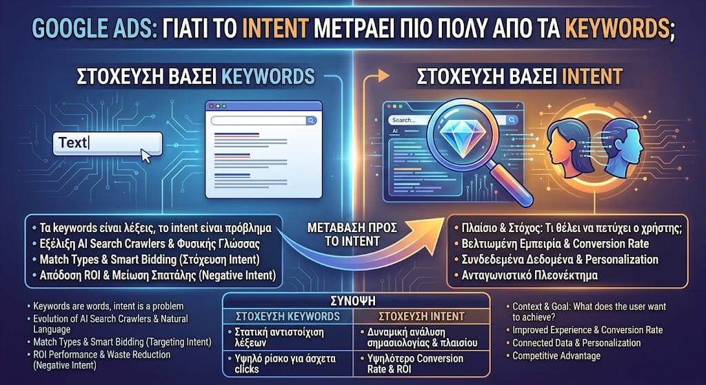 Google Ads: γιατί το intent μετράει πιο πολύ από τα keywords