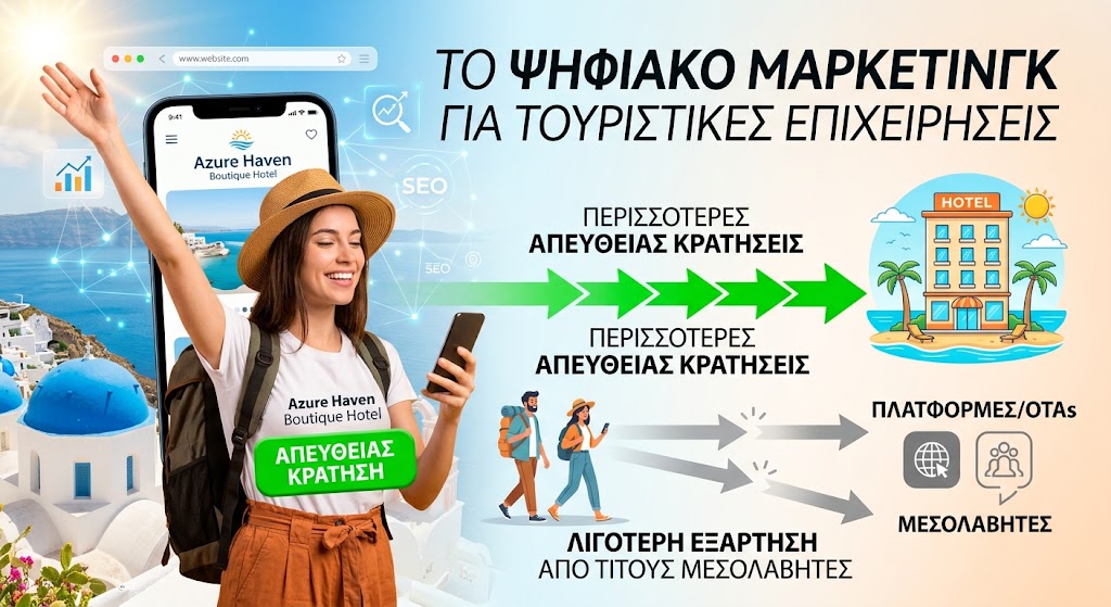 Digital marketing για τουριστικές επιχειρήσεις: τι φέρνει απευθείας κρατήσεις